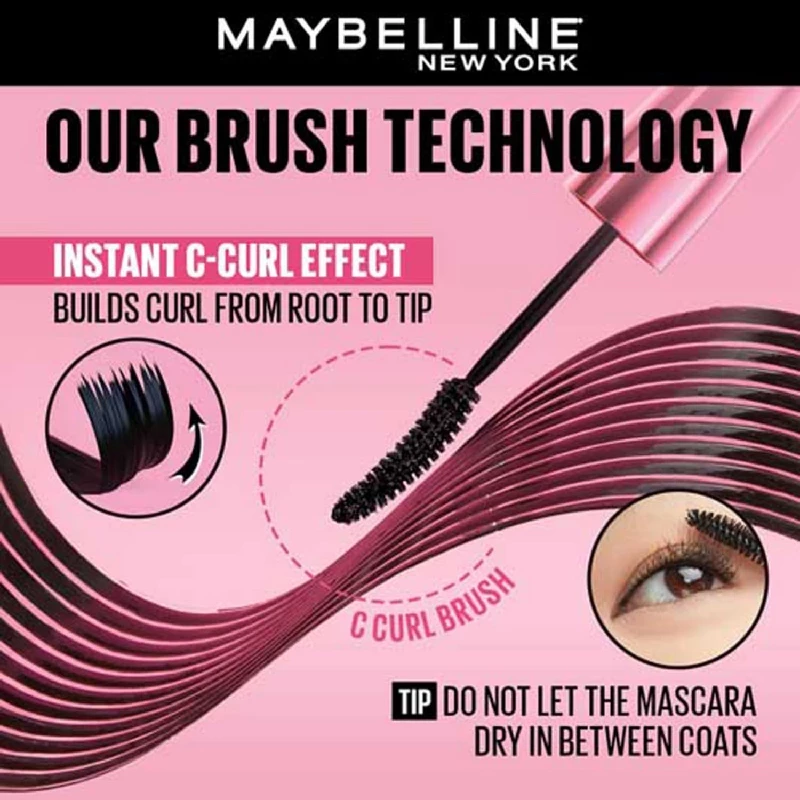 Maybelline New York Hyper Curl Mascara - Waterproof Very Black, 9.2 ml-4.webp